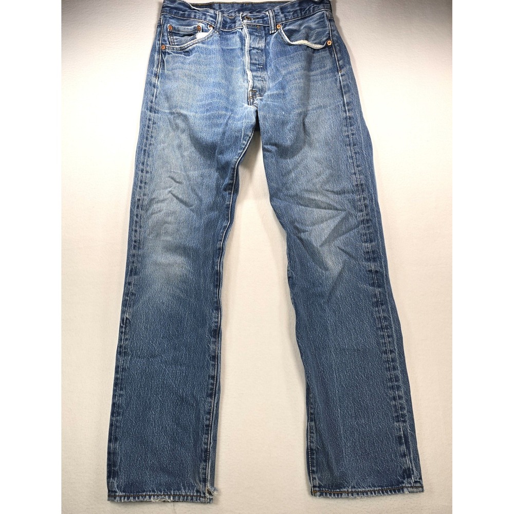 Levis‎ 501 Original Fit Button Fly Blue Denim Jeans Mens 33x36